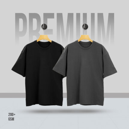 2Pcs Combo Mens Premium Drop Shoulder T-Shirt