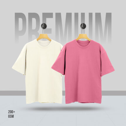 2Pcs Combo Mens Premium Drop Shoulder T-Shirt