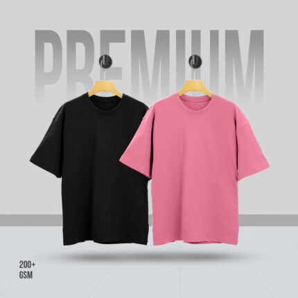 2Pcs Combo Mens Premium Drop Shoulder T-Shirt