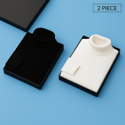 2 Pics Mens Premium Winter High Neck(White,Black)
