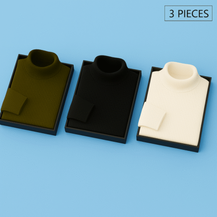 3 Pics Mens Premium Winter High Neck(Black,White,Olive)