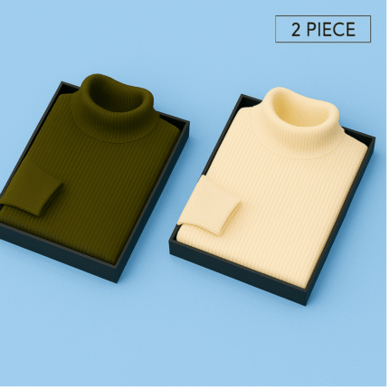 2 Pics Mens Premium Winter High Neck(Olive,Brown)