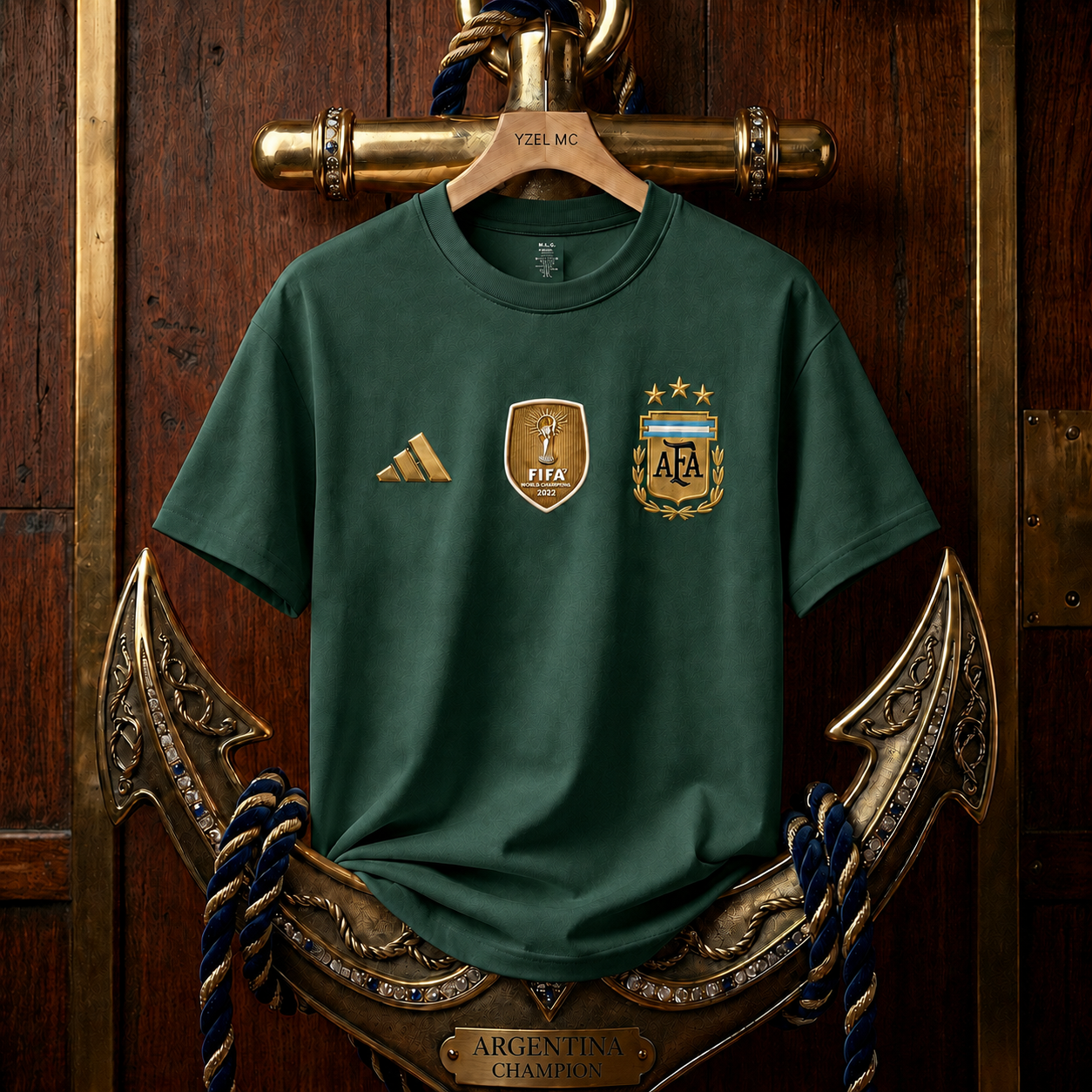 Argentina Premium Drop Shoulder T-Shirt-Green