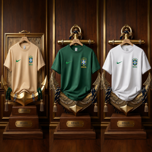 3 Pics Brasil Premium Drop Shoulder T-Shirt-Cream,Green,White