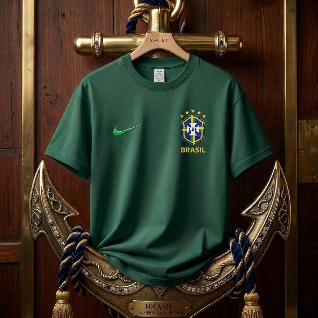 Brasil Premium Drop Shoulder T-Shirt-Green