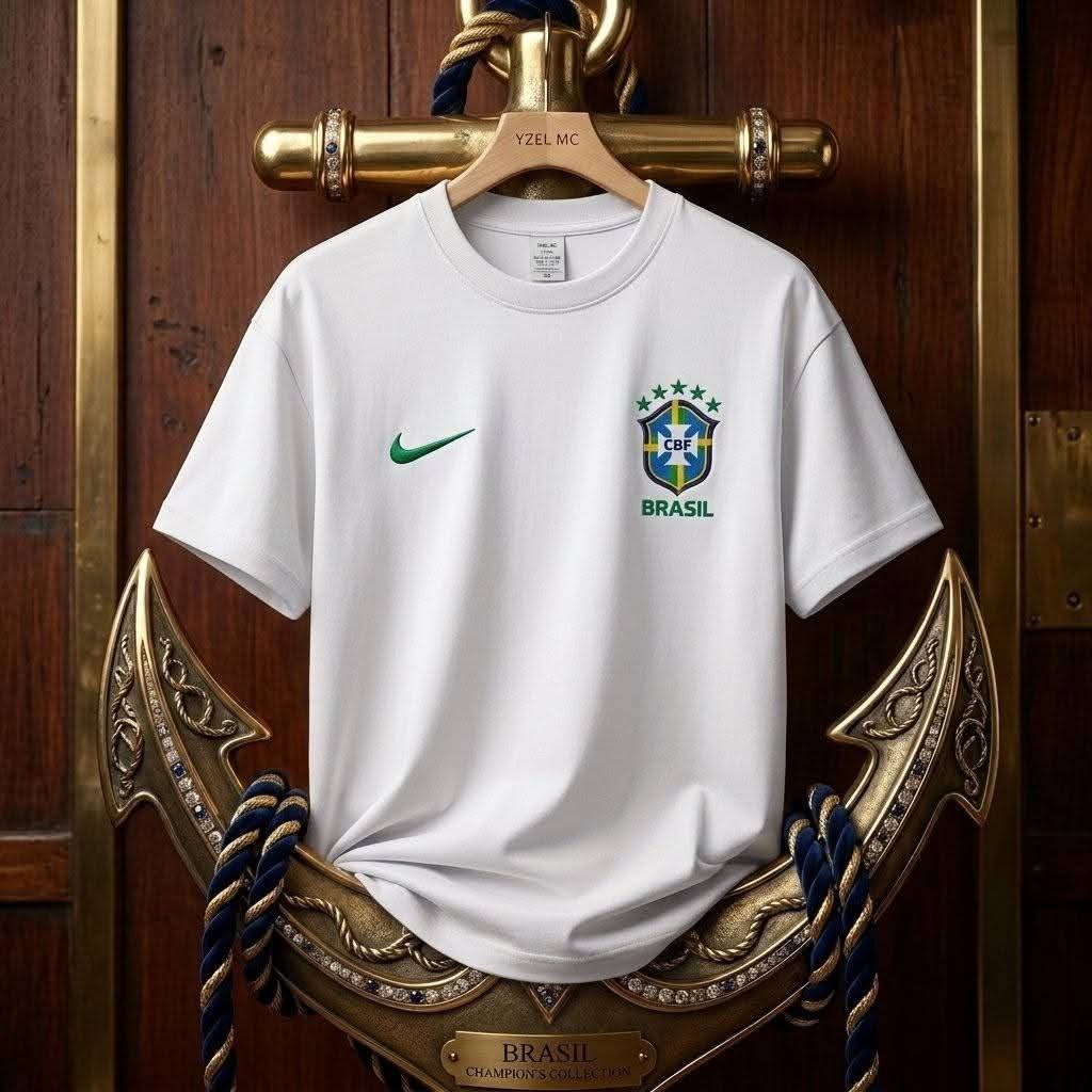 Brasil Premium Drop Shoulder T-Shirt-White