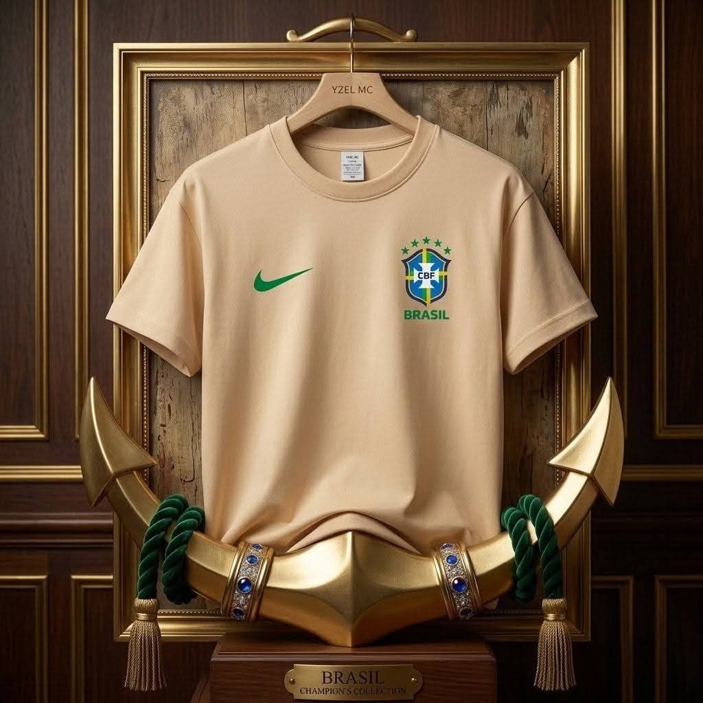 Brasil Premium Drop Shoulder T-Shirt-Cream
