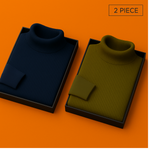 Mens Premium Winter High Neck(2 Pics)-Blue,Olive