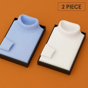 Mens Premium Winter High Neck(2 Pics)-Sky,White